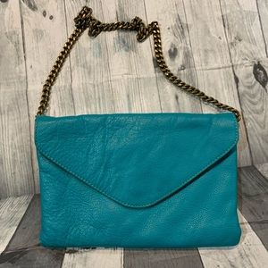 J Crew Teal Handbag Purse Shoulder Evening Spring